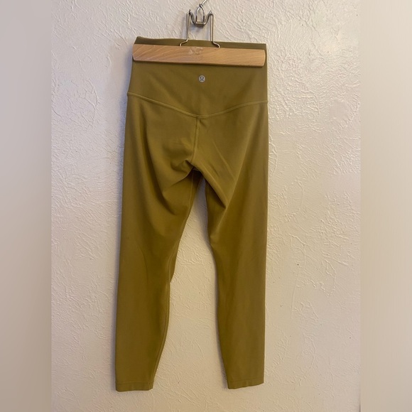 Lululemon Athletica Olive Green Leggings with High Waist and Side Stripe - Picture 6 of 7